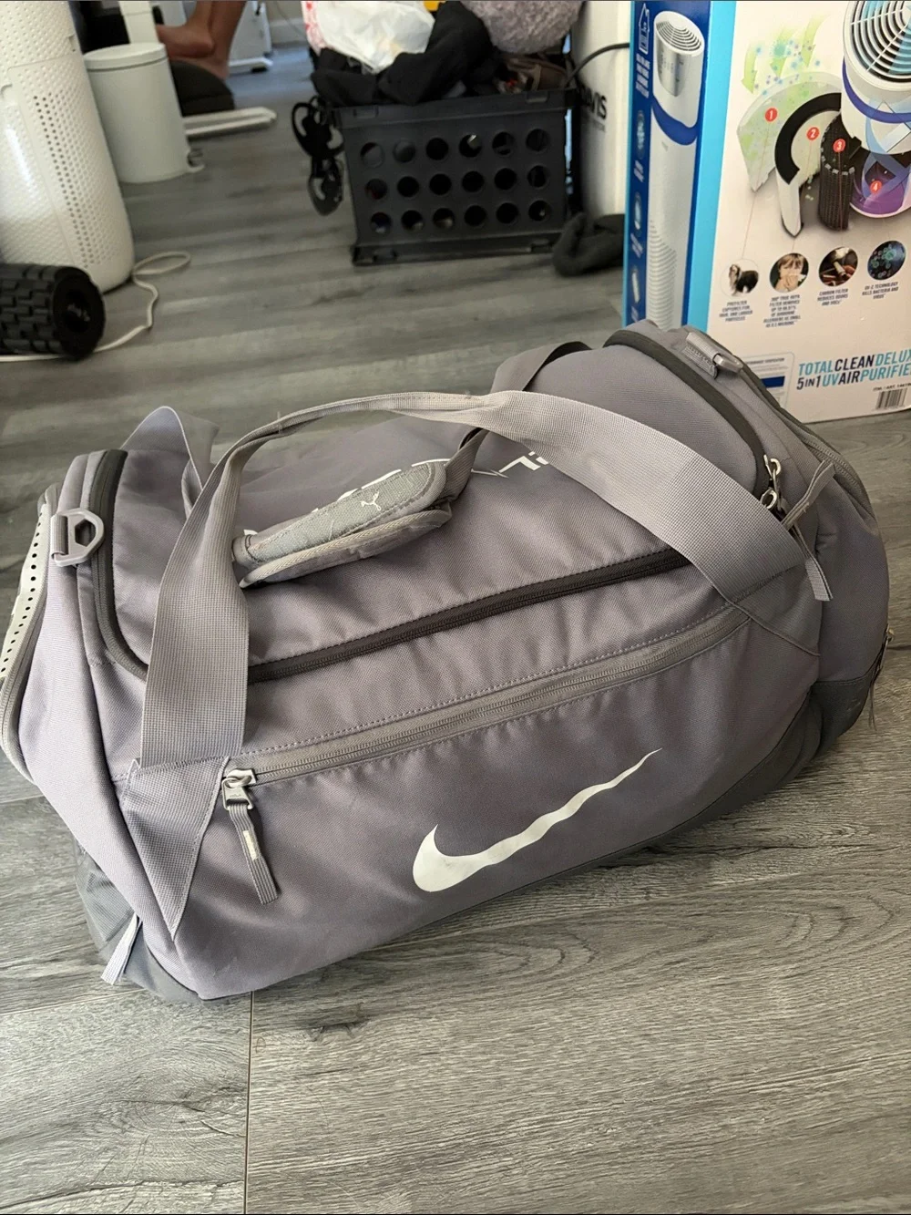 Nike Gray Duffel Bag with Orange Longhorn Accent